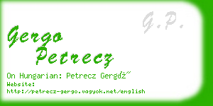 gergo petrecz business card
